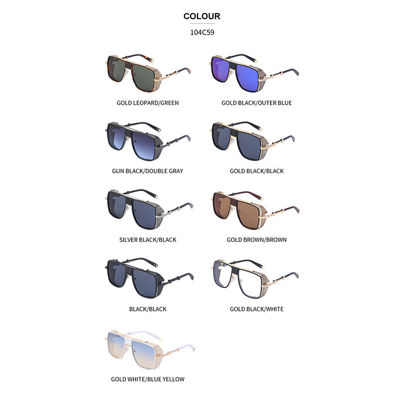 European and American Steampunk Sunglasses for Men, UV Protection, Full Coverage, Sunscreen Sunglasses for Women, Trendy Wholesale Glasses