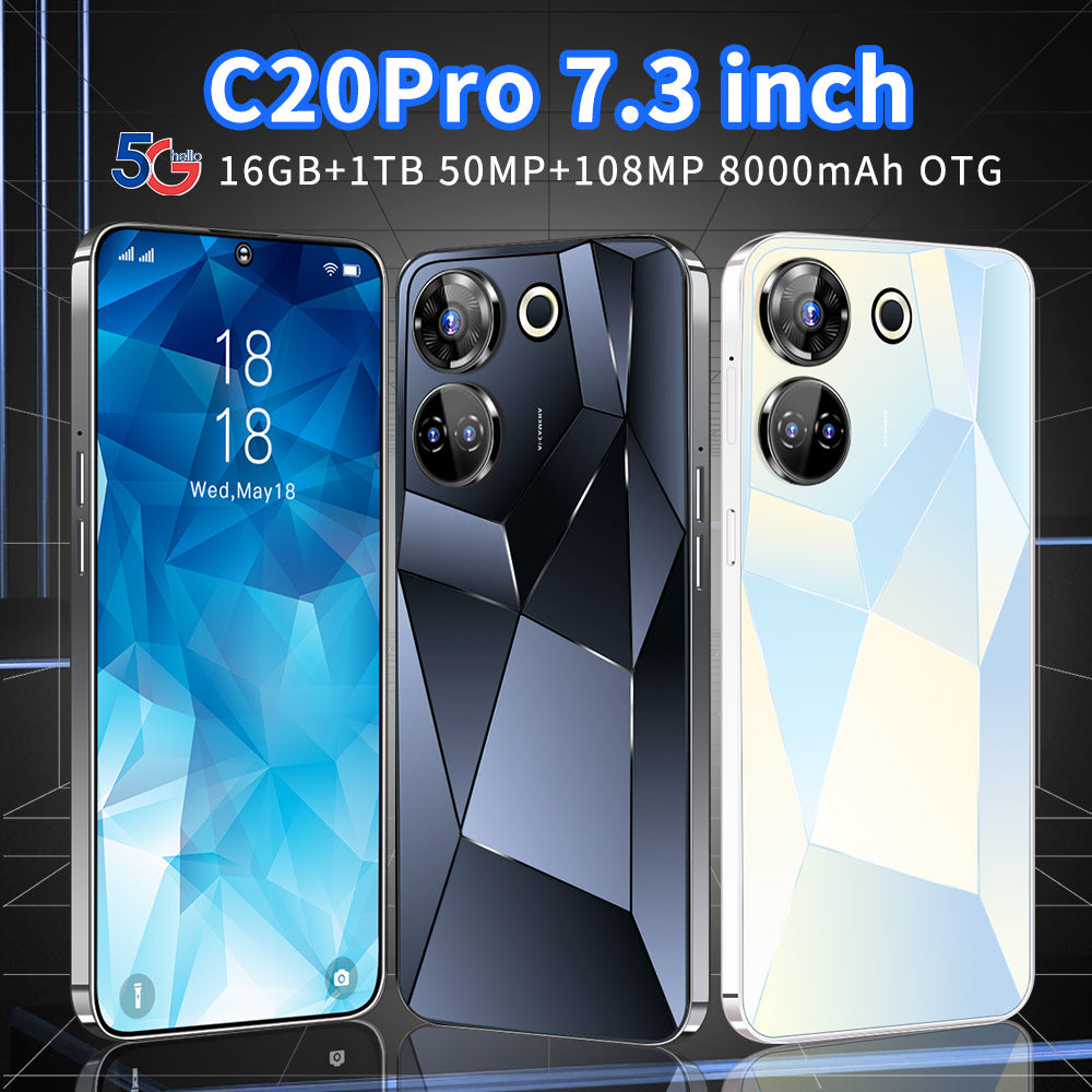 New C20 Pro 7.3Large Screen16+1T Smartphone Direct Sales from Manufacturer(Popular)