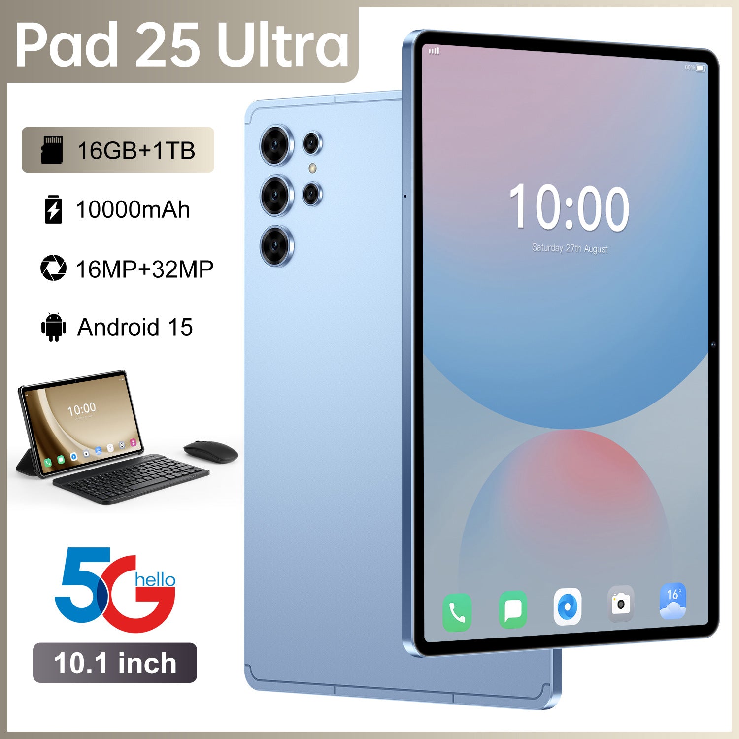 Hot Sale Pad 25 Ultra Android Tablet16+1TB Large Screen Eye Protection Computer Manufacturer Wholesale