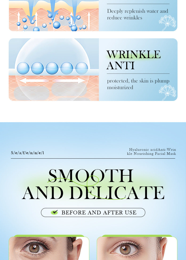 Sea Fennel Hyaluronic Acid Mask25ml  BIOAOUA Hydrating, Moisturizing, and Nourishing Cross-Border Wholesale