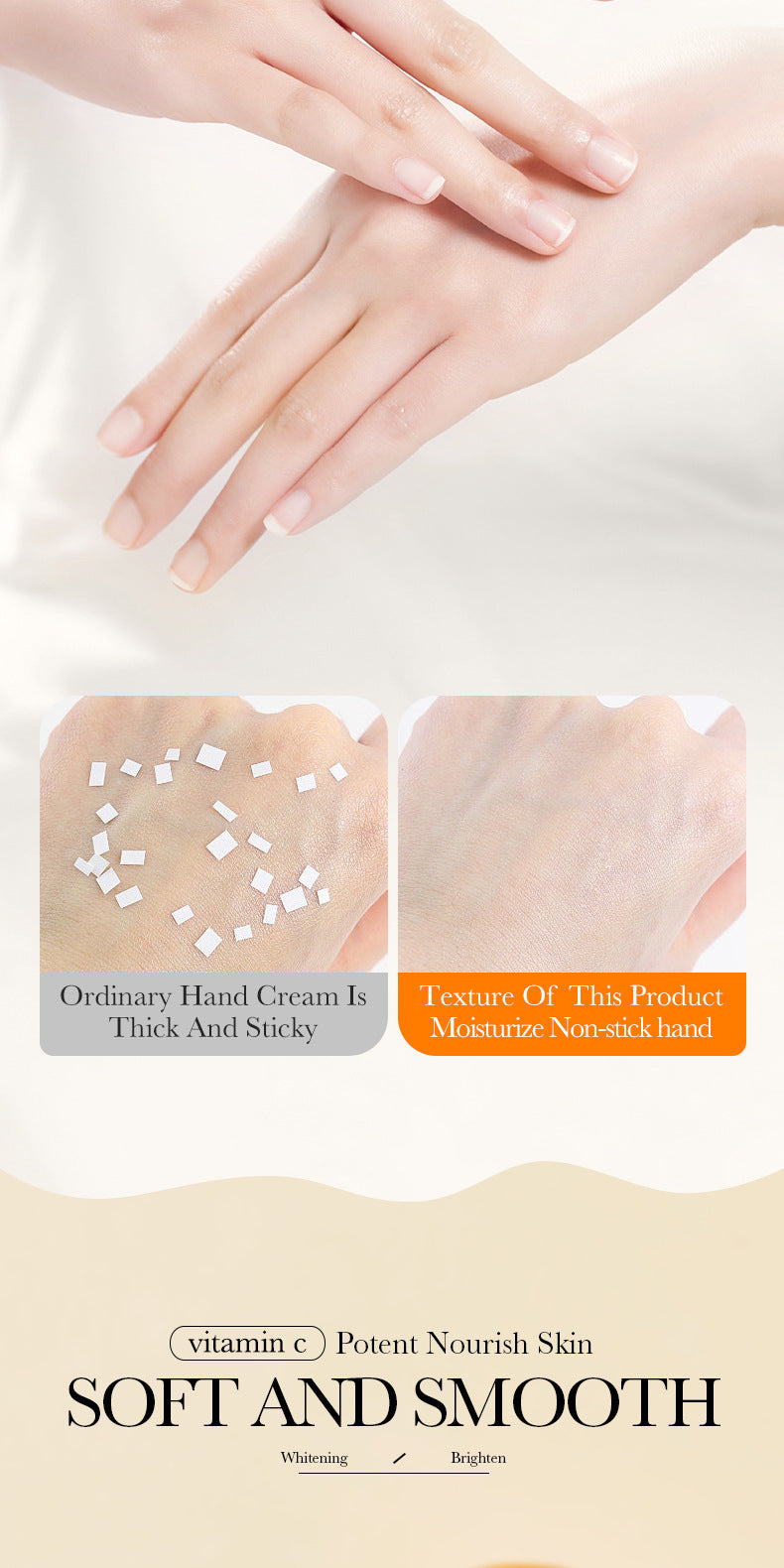 VC Whitening Hand Cream BIOAOUA Vitamin C Moisturizing Anti-Chap Nourishing Cross-Border Wholesale