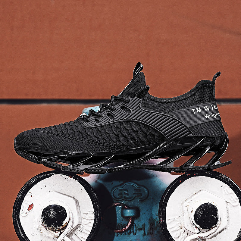 2025Summer New Men's Shoes Non-Slip Blade Shoes Men's Running Shoes Breathable Flyknit Mesh Shoes Sports Casual Shoes