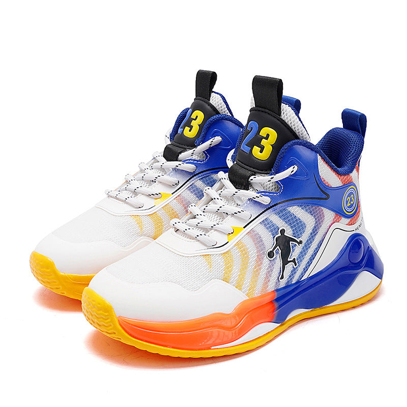 Big Kids Practical Basketball Shoes Children Professional Training Wear-Resistant Sneakers Mesh Breathable Non-Slip Running Sports Shoes