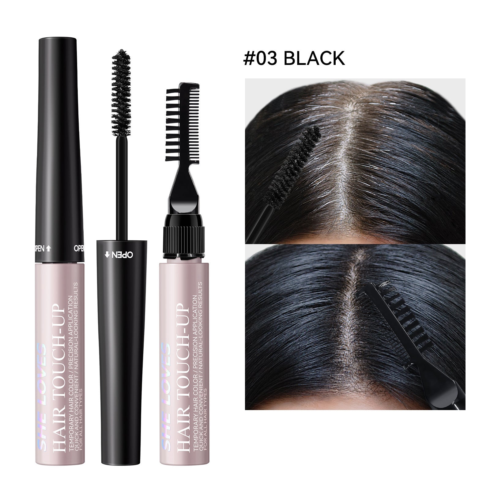 sheloves White Hair Color Stick Covers Gray Roots Non-Staining Waterproof Hair Stick