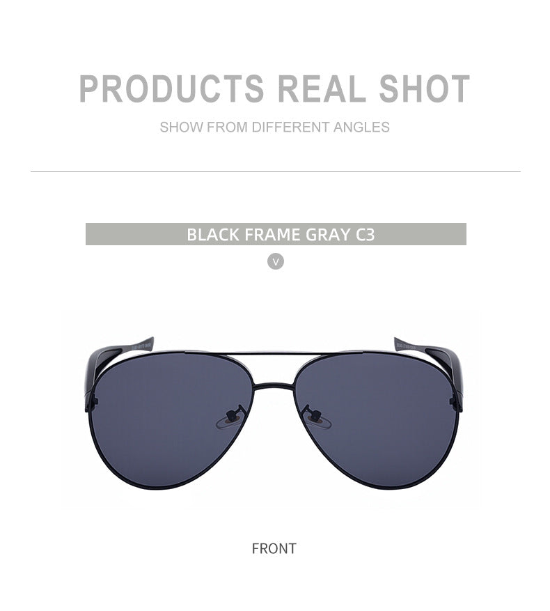 Toad-shaped Metal Sunglasses2025New Retro Plain Sunglasses High-End Feel Women Street Style Trendy Sunglasses