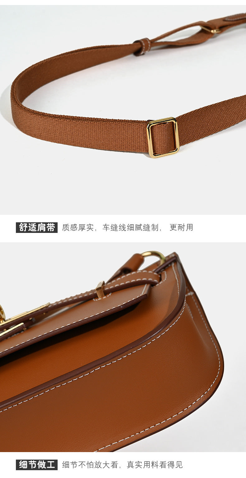 European and American retro new style high-end calfskin Kelly bag for women mini Gypsy Shoulder Crossbody Bag Genuine Leather Women's Bag