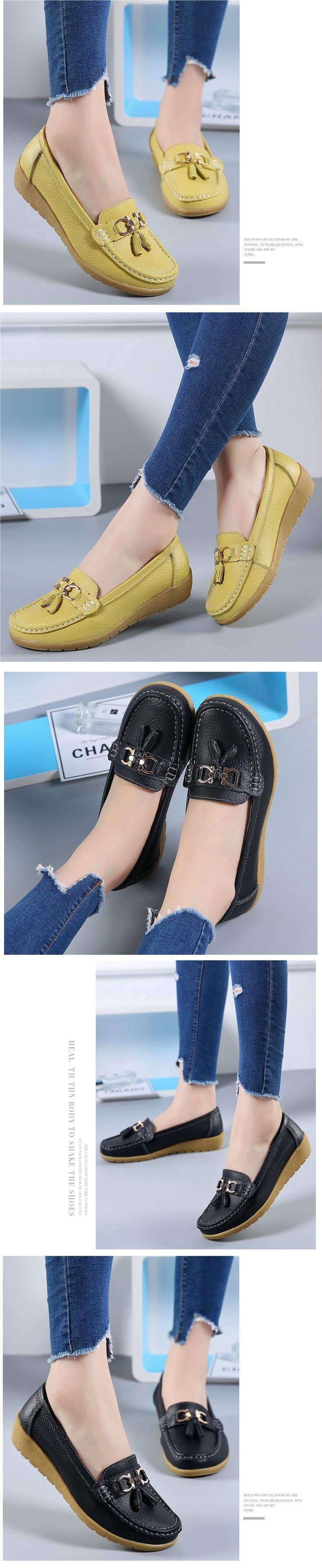 Women's Shoes Flat Soft Sole Thick Sole Loafers Thickened Nurse Shoes Rubber Sole Wedge Slip-On Women's Shoes