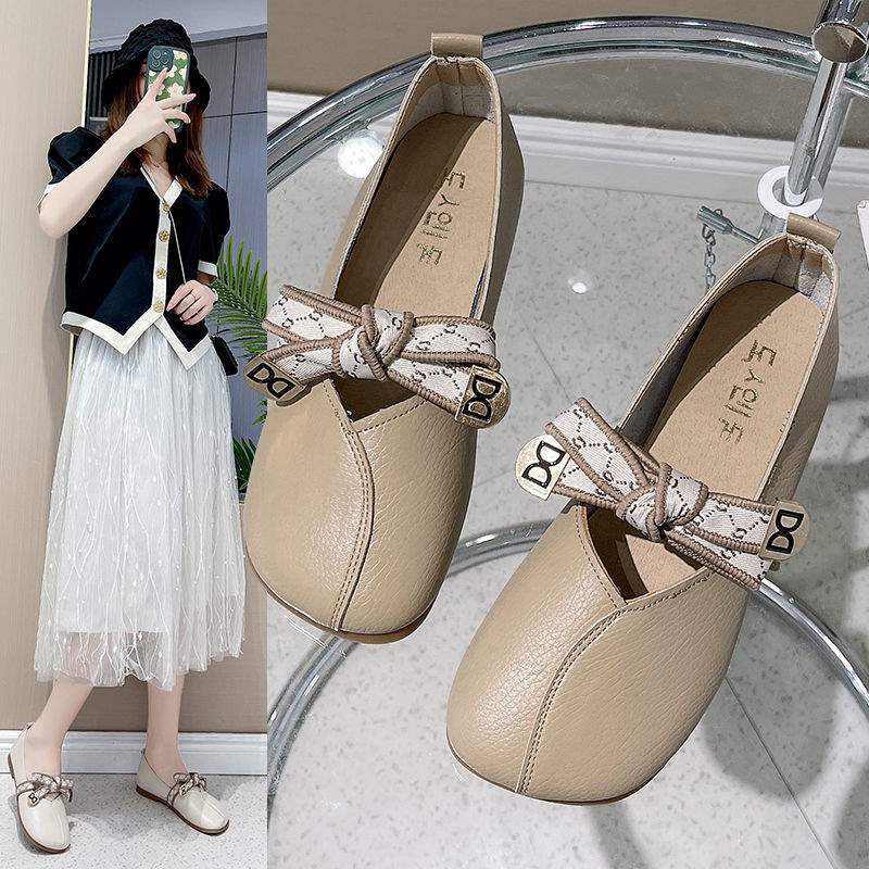Butterfly Knot Flat Shoes for Women, Soft Sole Lightweight Mango Toe Loafers, Slip-On Moccasins for Pregnant Women