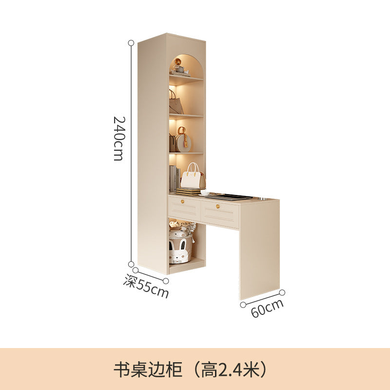 French Cream Style Wardrobe Small Apartment Home Cabinet Modern Simple Bedroom Full-Height Storage Cabinet Light Luxury Large Wardrobe