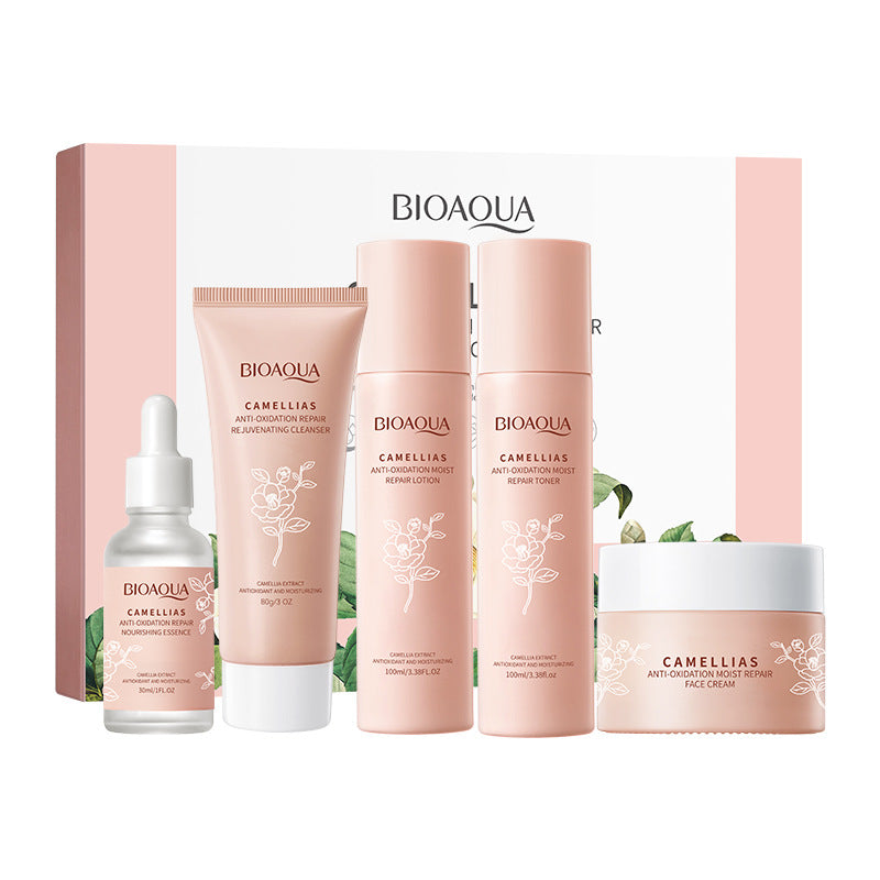 Full English Camellia Five-piece Set BIOAOUA Hydrating and Moisturizing Skincare Set  Wholesale