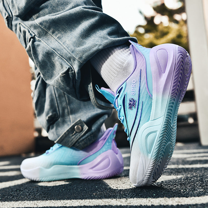 Hot-Selling Youth Mandarin Duck Breathable Basketball Shoes Outdoor Practical Wear-Resistant Non-Slip Couple Style Training Sports Shoes