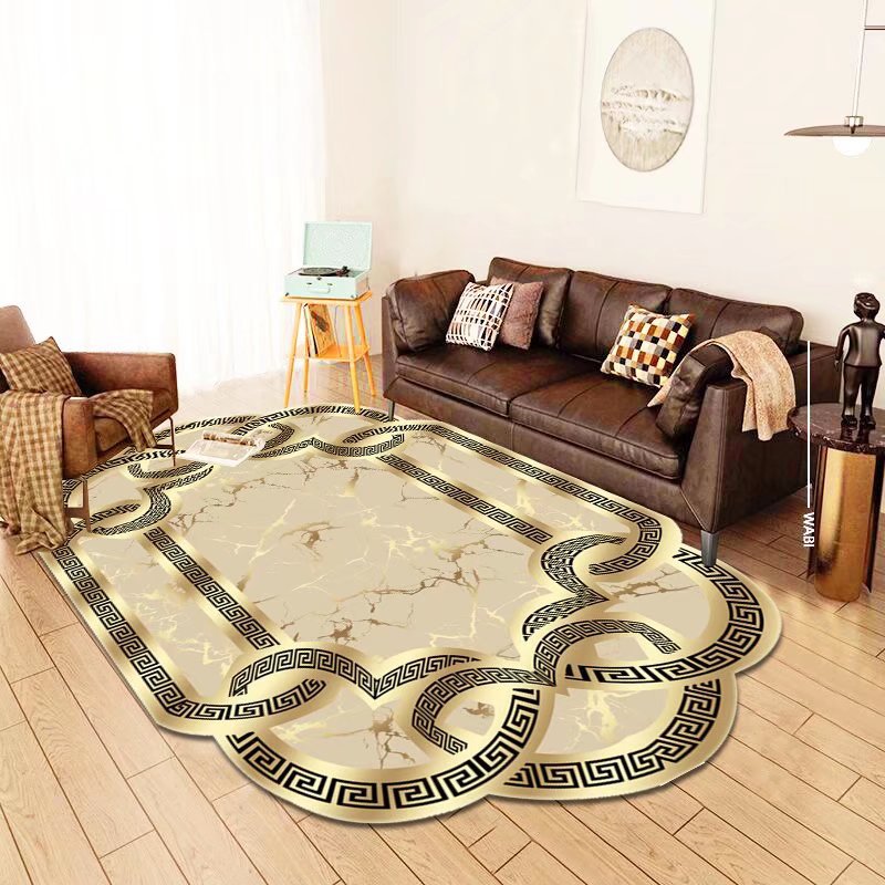Crystal Velvet Carpet Full Coverage Living Room Non-Slip Coffee Table Rug Chinese Classical Home Bedroom Bedside Rug One Piece Dropshipping