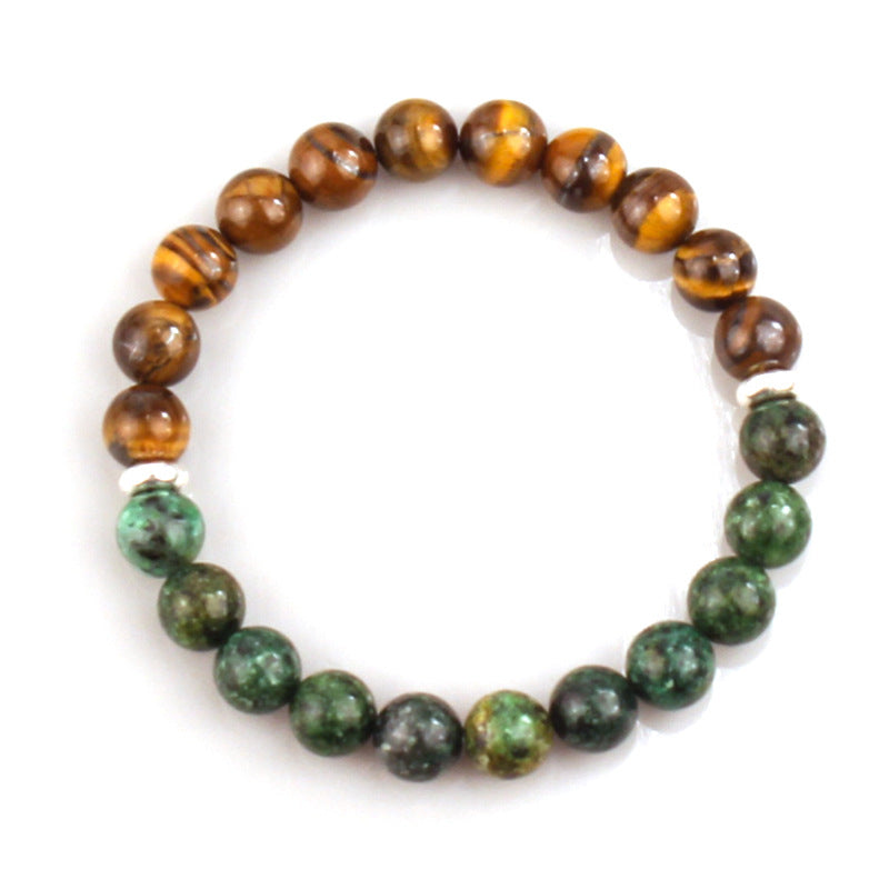 Men's Bracelet African Pine8mm Bead Spacer European and American Hand Jewelry Gift Natural Stone Tiger Eye Stone Bracelet