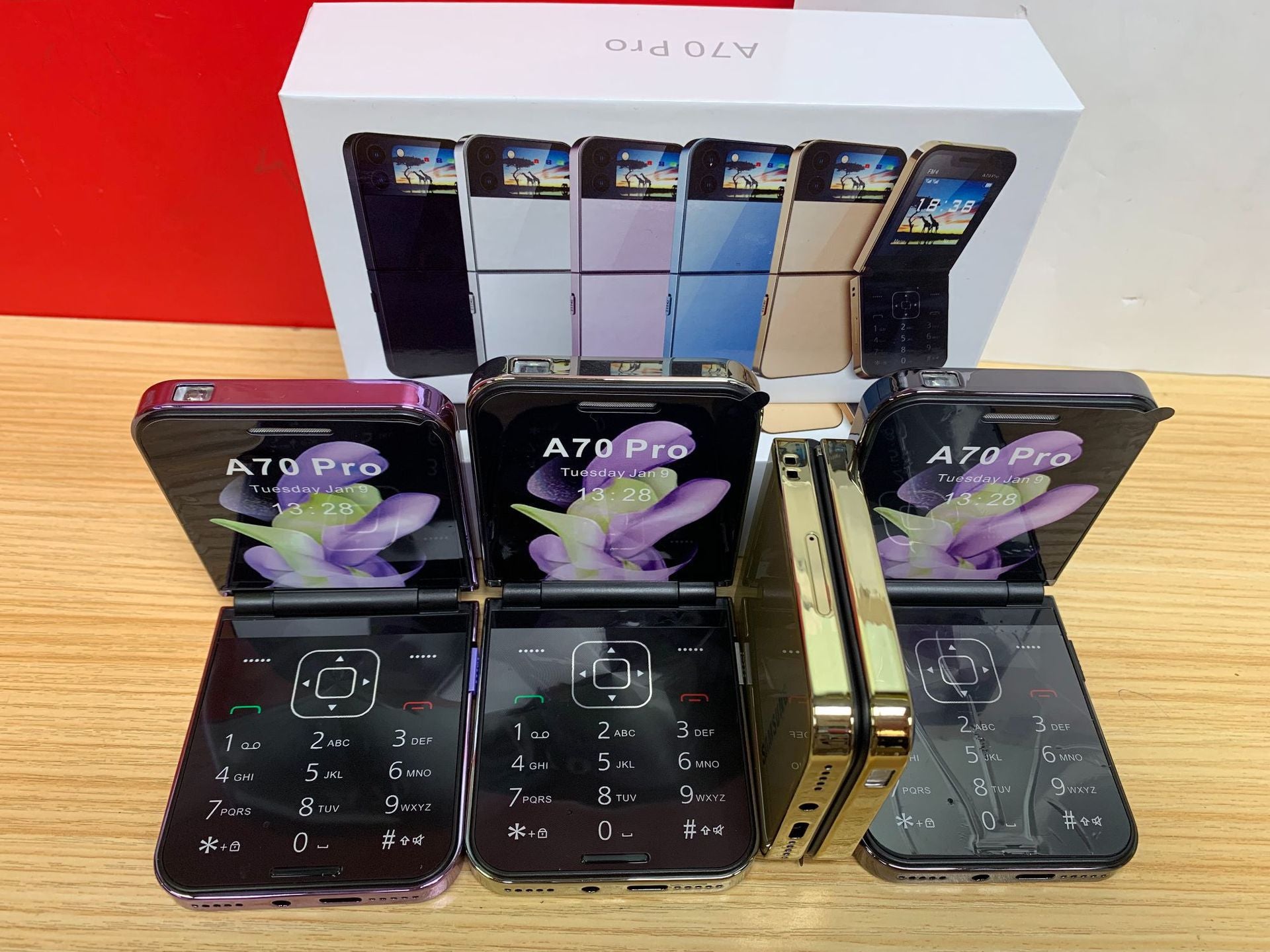 A70pro Flip Phone Mini Feature Phone Foldable Phone with Buttons2G Foreign Language Multi-Language