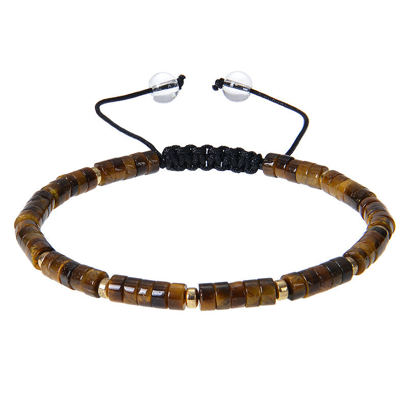 Amethyst Bracelet4mm Beaded Couple Natural Stone Accessories Lapis Lazuli Tiger Eye Stone Woven Bracelet