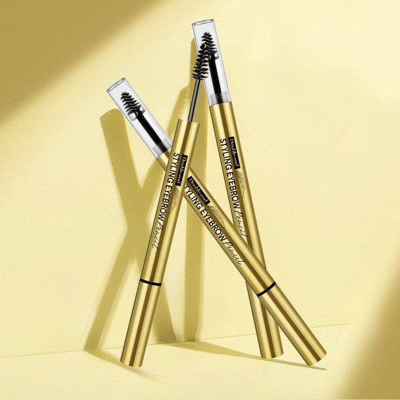 European Beauty Double-Ended Multi-Prong Plush Eyebrow Pencil+Styling Eyebrow Gel with Eyebrow Card Eye Set