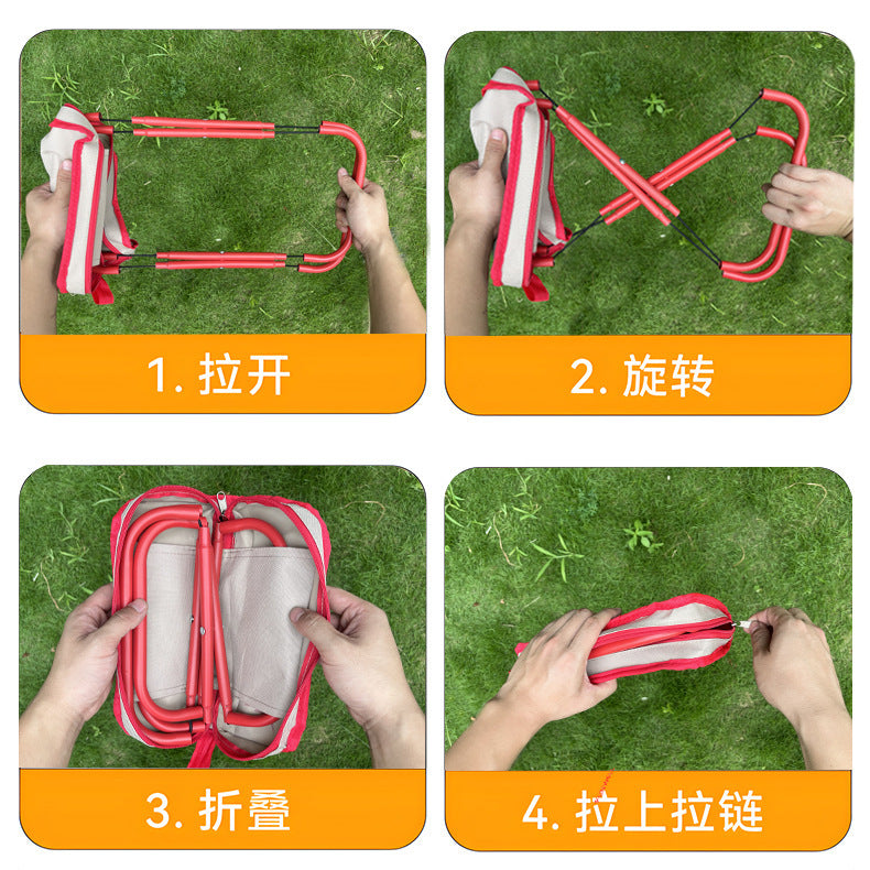 Outdoor Folding Stool Portable Handle Bag Fishing Stool Small Folding Chair Camping Full Folding Chair Foldable