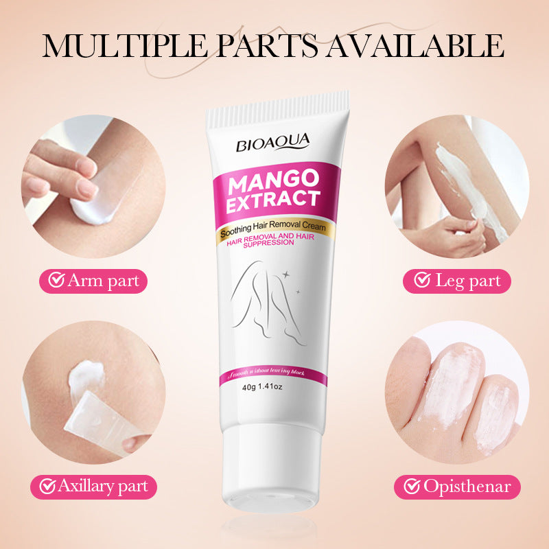 Full English Mango Soothing Hair Removal Cream40g BIOAOUA Non-irritating Underarm Hair Removal Cream  Wholesale