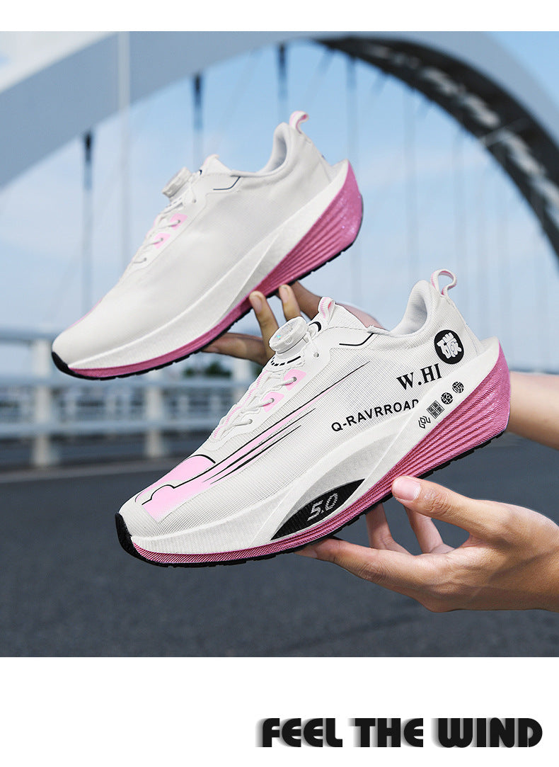 2025Autumn Winter New Style Real Explosive Carbon Plate Soft Sole Wear-Resistant Sports Shoes Parent-Child Rotating Buckle Comfortable Shock Absorption Rebound Running