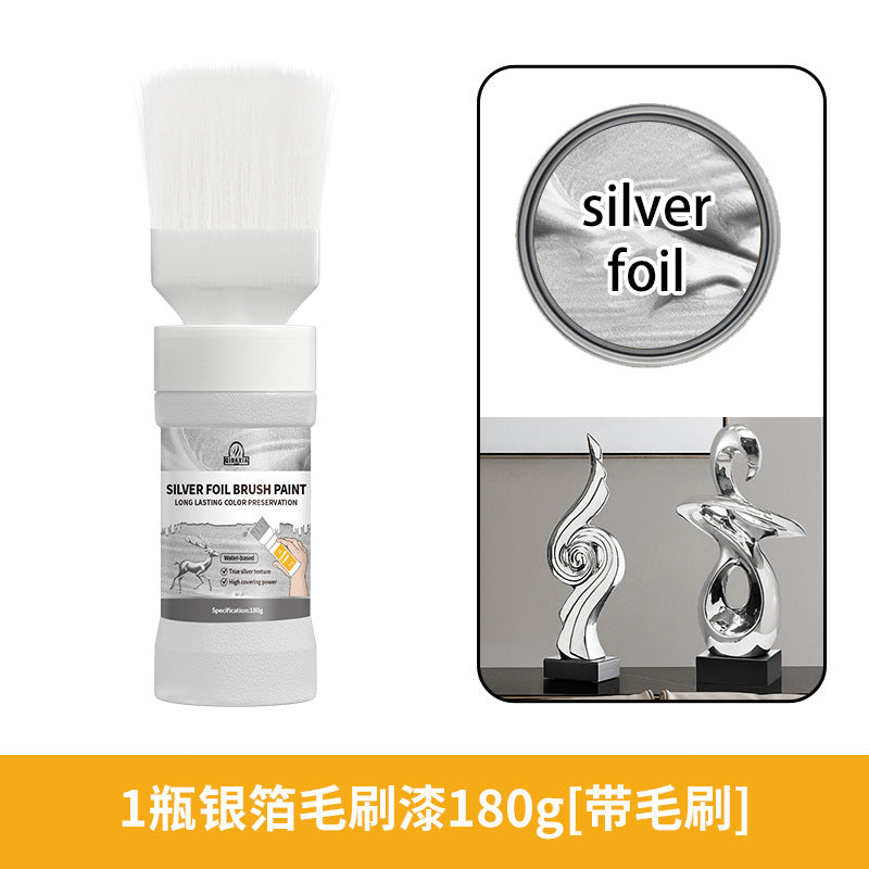 Water-based Silver Foil Paint Metallic Paint Iron Art Iron Gate Railing Renovation Anti-rust Paint with Brush Paint Manufacturer Silver Paint