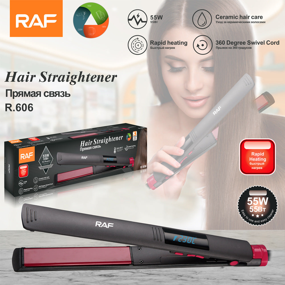 RAF EU Standard Straightening and Curling Hair Iron LCD Portable Curling Iron Home Use Fluffy Multifunctional Curling Wand