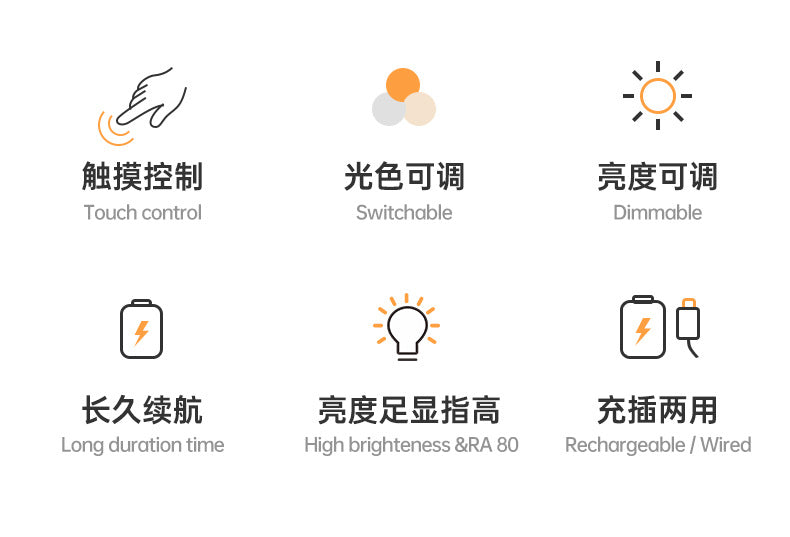 Rechargeable Touch led Night Light Nighttime Nursing Bedside Lamp Dormitory Desk Lamp Atmosphere Tap Lamp