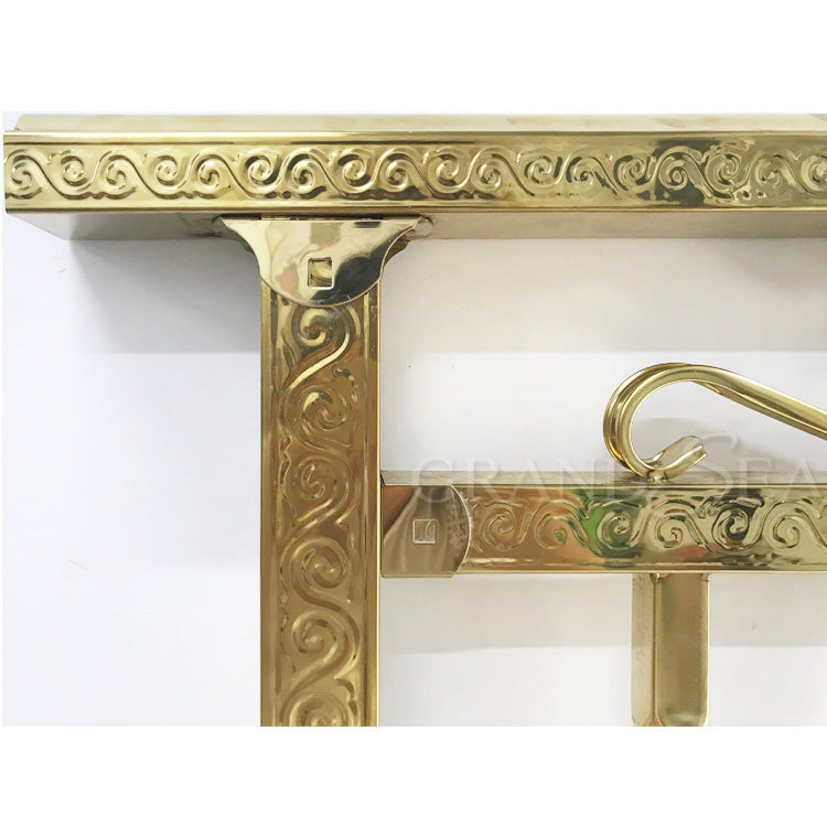 Ornamental Balustrade Luxury Type Casting Brass Gold Stair Handrails