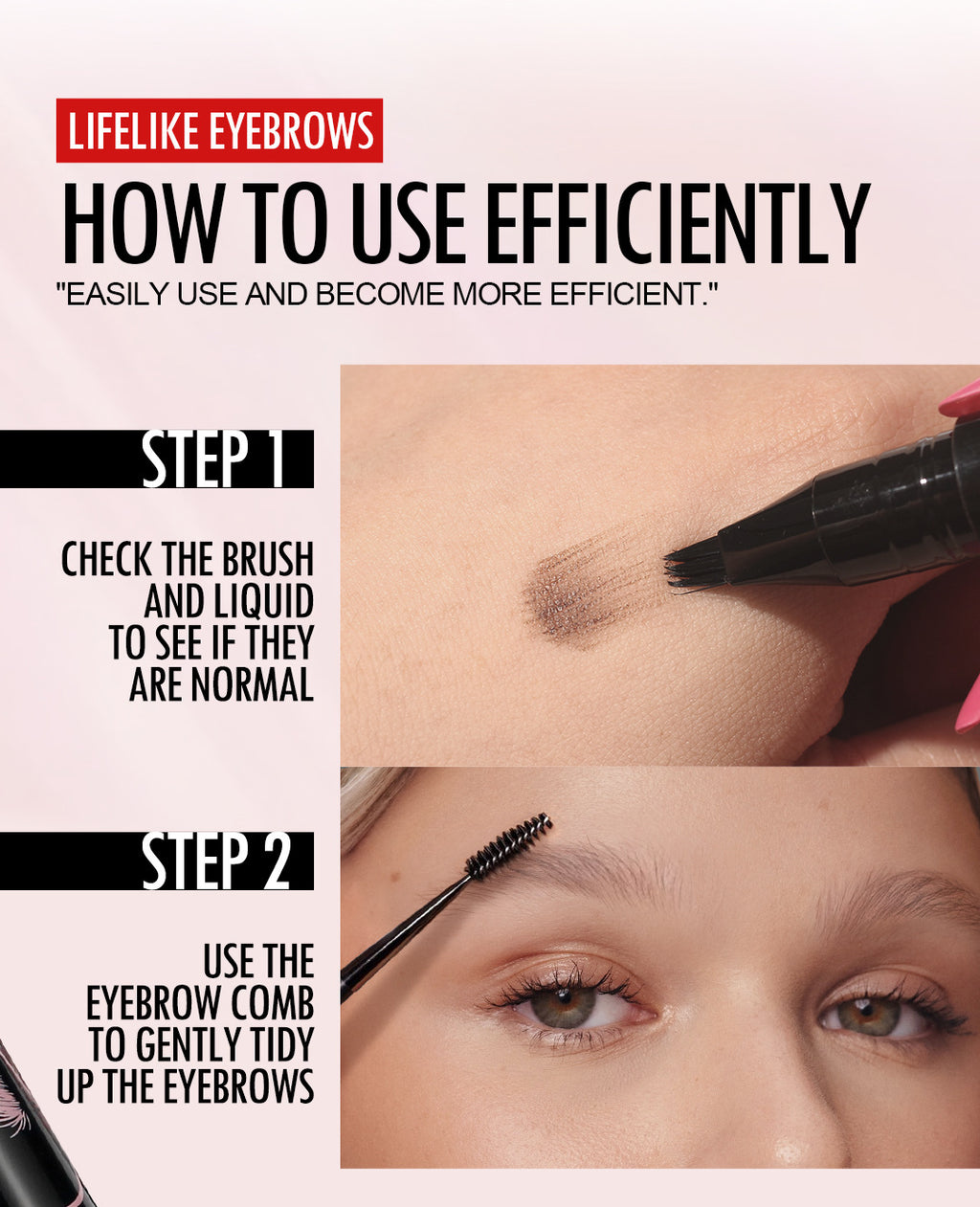 Specially Designed Multi-Pronged Plush Waterproof Eyebrow Pencil Long-Lasting Non-Fading Liquid Eyebrow Pencil for Distinct Wild Eyebrows