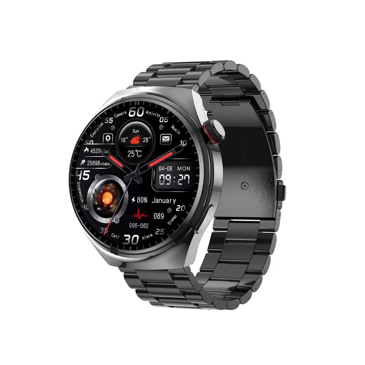 gt4pro Round Screen Smart Watch Bluetooth Call Waterproof Heart Rate Blood Oxygen Monitoring Step Counter Smart Watch