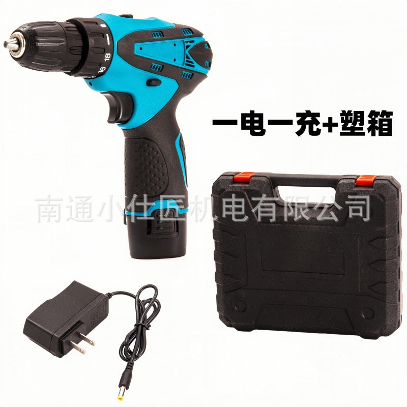 Manufacturer Supply Lithium Battery Rechargeable Pistol Drill Cross-Border Household Portable Multi-Function Electric Screwdriver Lithium Drill