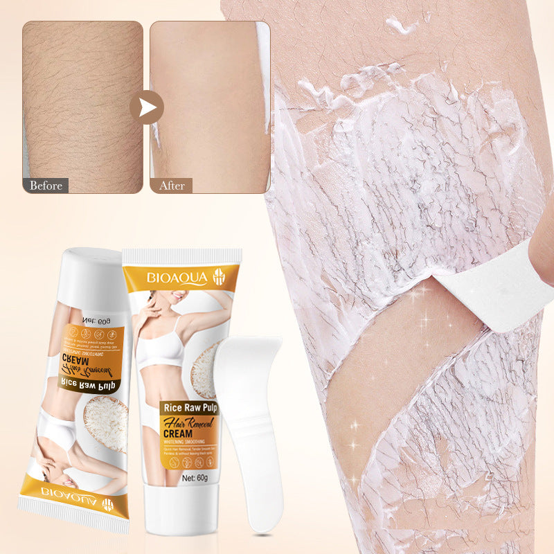 Rice Puree Whitening Hair Removal Cream BIOAOUA Smooth Armpit Hair Removal Leg Hair Removal Cream Cross-Border Wholesale