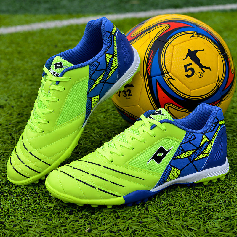 Men's Soccer Shoes TF Velcro Magic Tape Children's Sports Shoes for Primary and Secondary School Students and Teenagers for Sports Competitions and Training
