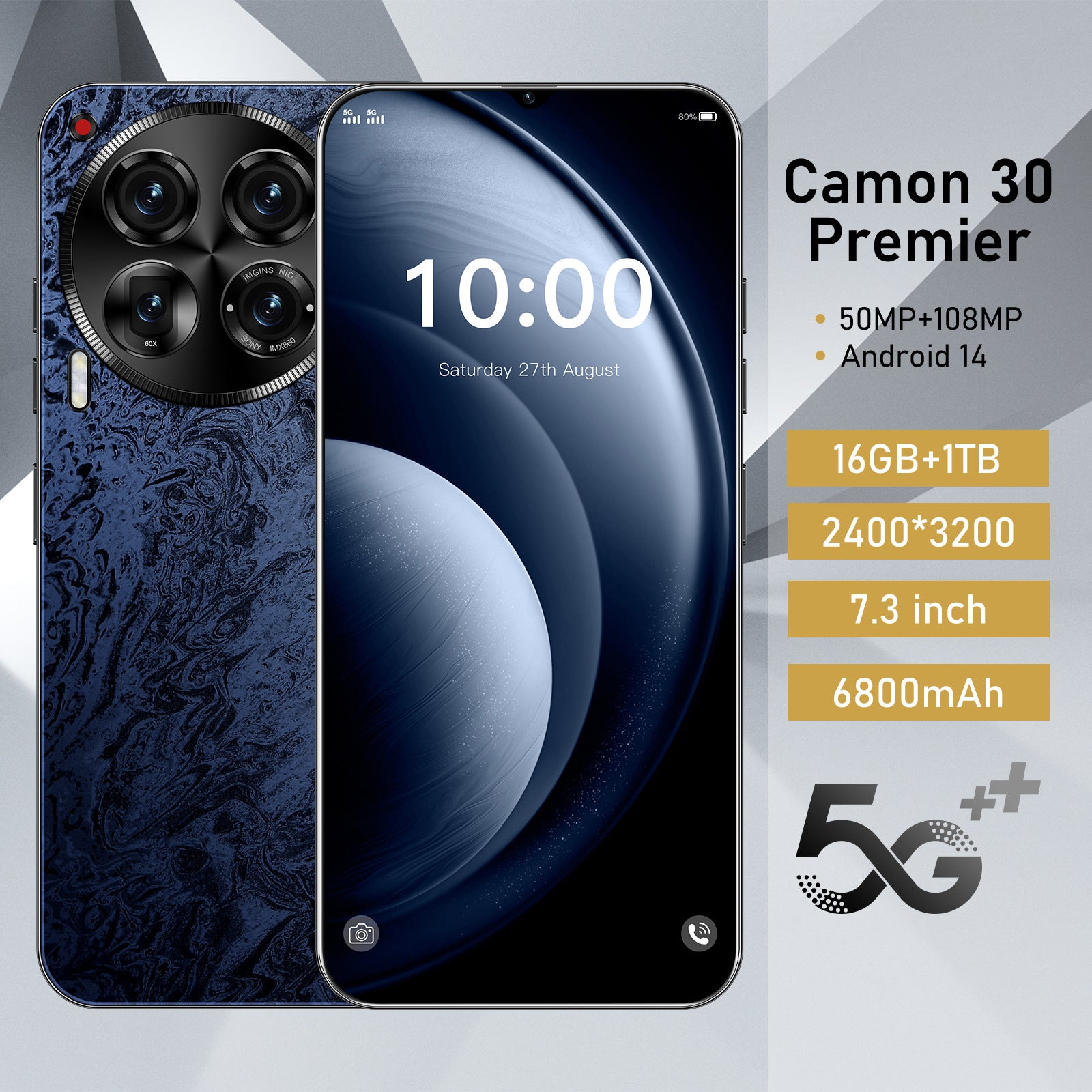 Mobile Phone Camon30Popular16G+1TB Factory Wholesale Android Screen7.3Inch5G Mobile Phone