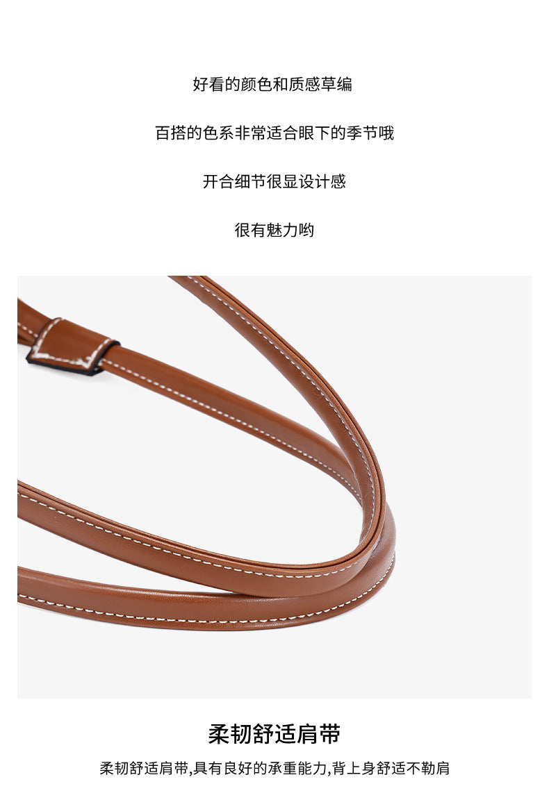 Large Capacity Straw Woven Bag for Women2025Summer new fashion vacation style beach bag single shoulder handbag for women