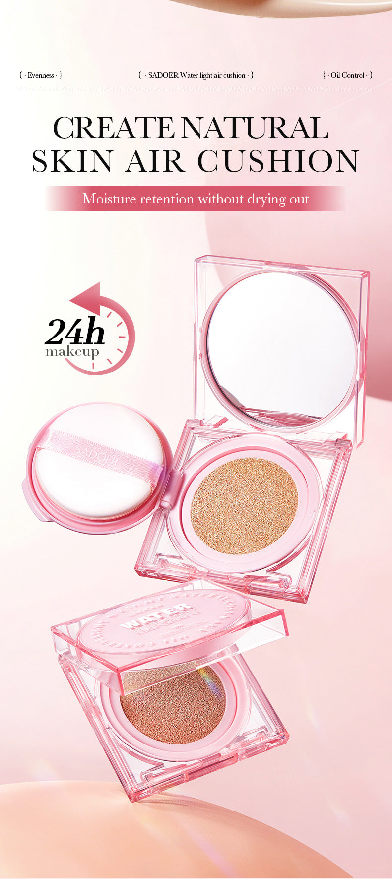 Makeup SADOER Hydrating Cushion Concealer Contouring Brightening Skin Tone BB Wholesale Cross-Border Foreign Trade Frost