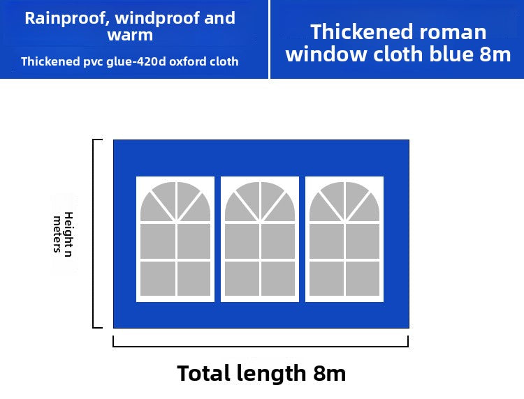 Four-Corner Folding Stall Tent Cloth Square Rain Shelter Semi-Transparent Artistic Creative Roman Window Windscreen Cloth