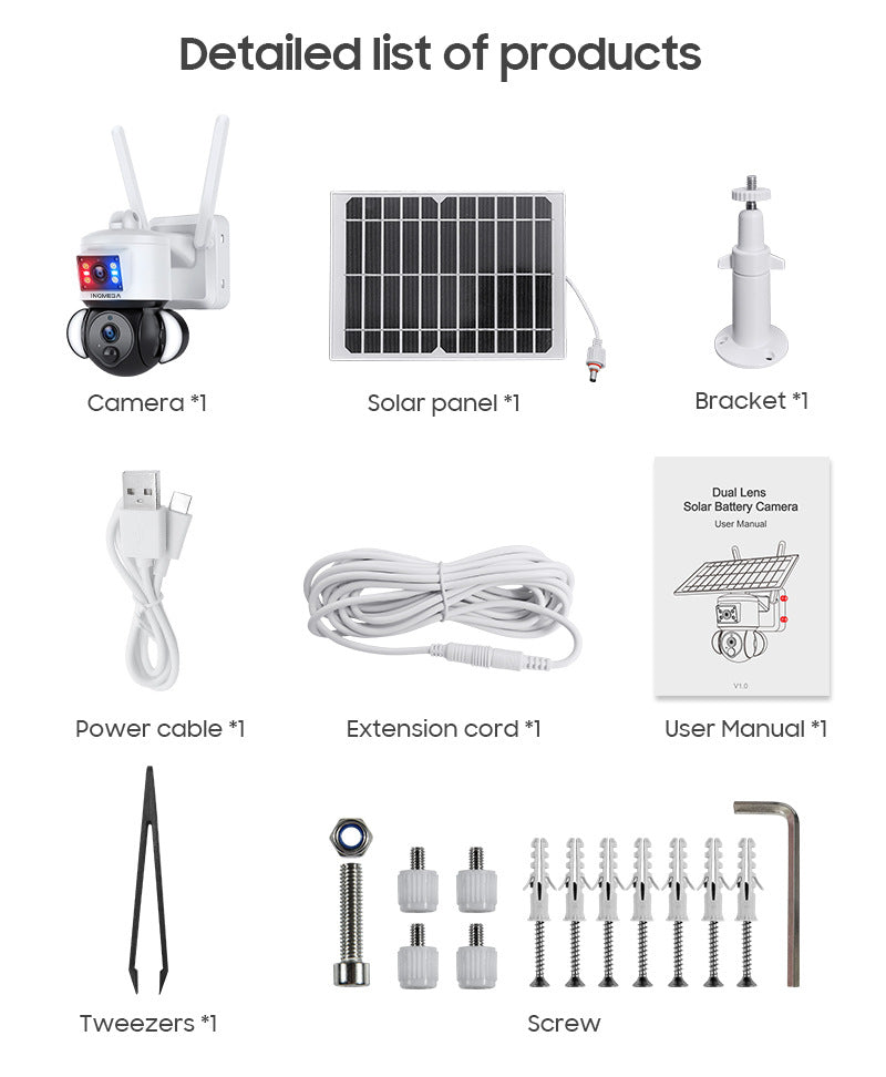 Private Model4G Solar-powered Camera600Wan Camera HD Outdoor Wireless WiFi Infrared Monitoring