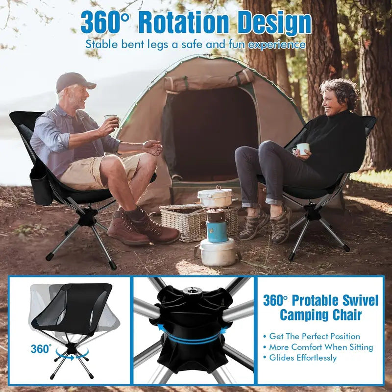 Jituo New Model360Degree Rotating Moon Chair Lightweight Aluminum Alloy Outdoor Camping Folding Beach Chair Portable