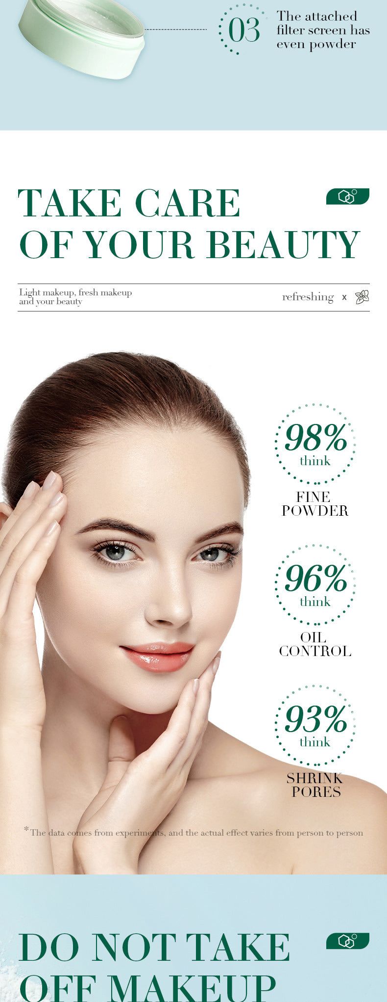 Full English Makeup SADOER Mineral Loose Powder Refreshing Lightweight Setting Concealer Powder  Wholesale