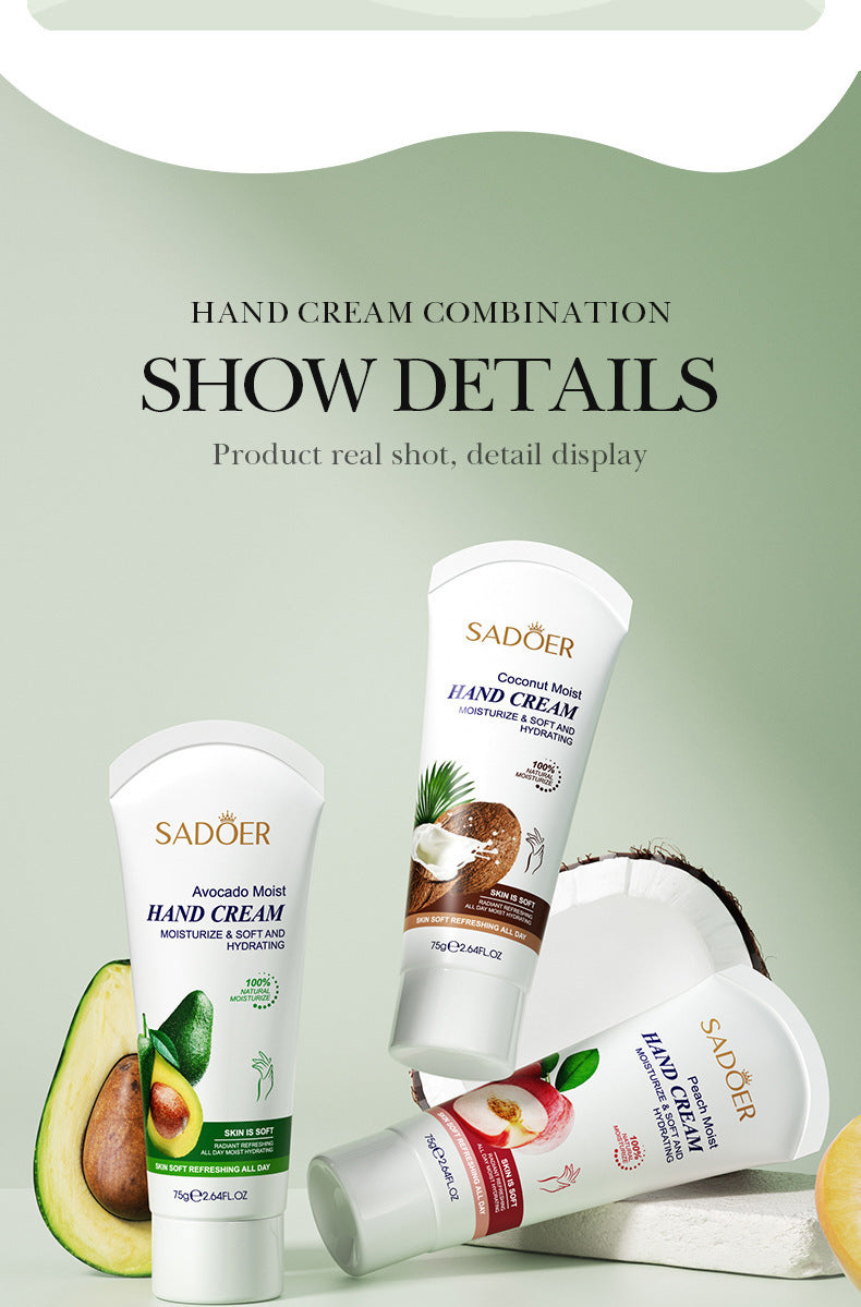 Full English SADOER Fruit Combination Moisturizing Hand Cream Hydrating Autumn and Winter Hand Cream  Foreign Trade Wholesale
