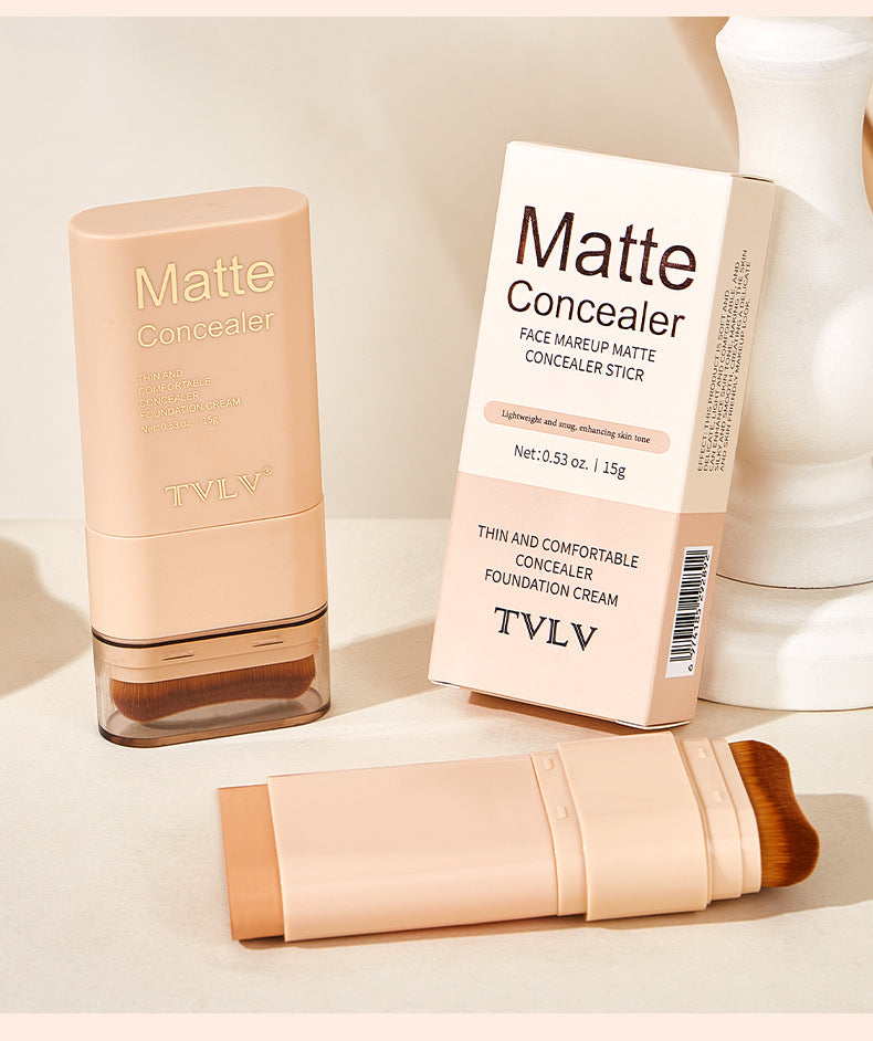 TK Specialized Flawless Dual-Head Eraser Foundation Stick Water Glossy Skin Concealer Long-Lasting with Brush Head Hydrating Makeup Remover