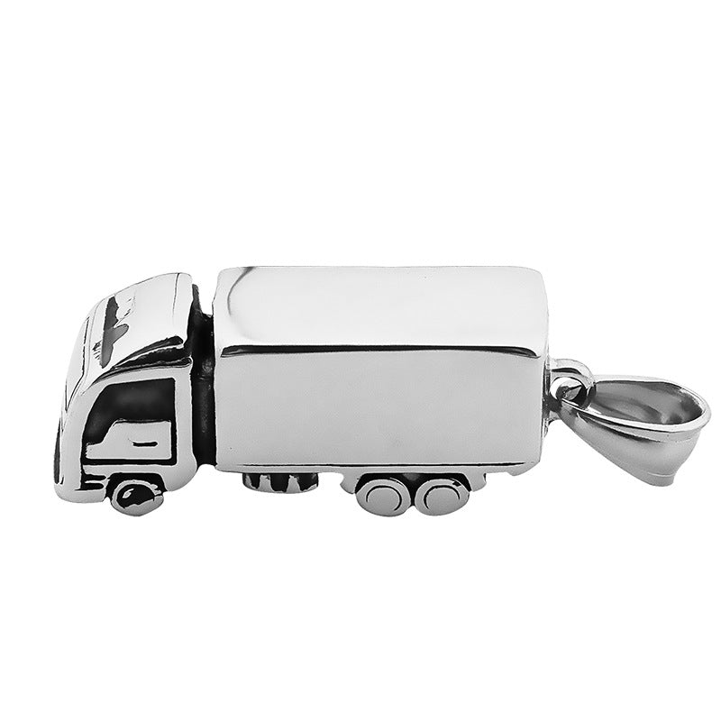 Creative Gifts3D 3D Big Truck Stainless Steel Necklace Car Model Titanium Steel Pendant Source Factory