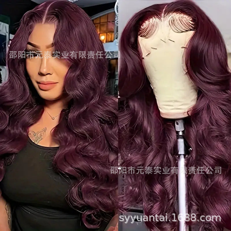 Dark Burgundy Lace Front Wigs 13X4 Body Wave Synthetic Wigs