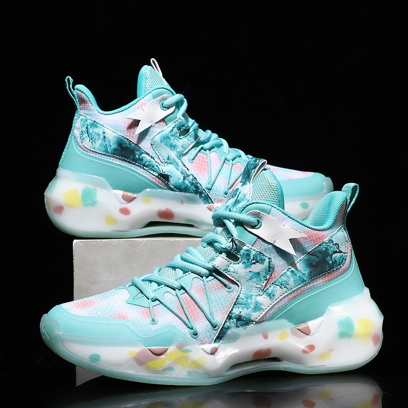 2025New National Era Men's Shoes Fashion Sports Shoes Youth High Elasticity Cushioning Anti-Slip Wear-Resistant Trendy Basketball Shoes