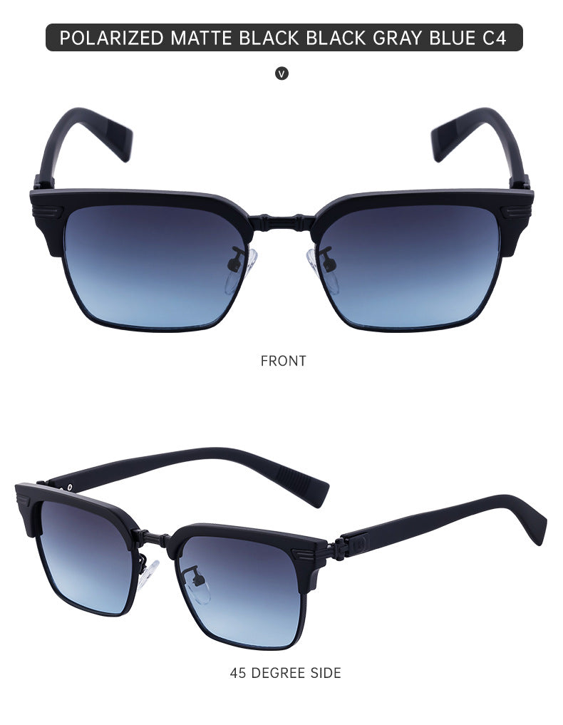 European and American New Retro Polarized Eyebrow Frame Sunglasses Men's Square Frame Sunglasses Men's Glasses Wholesale sunglasses