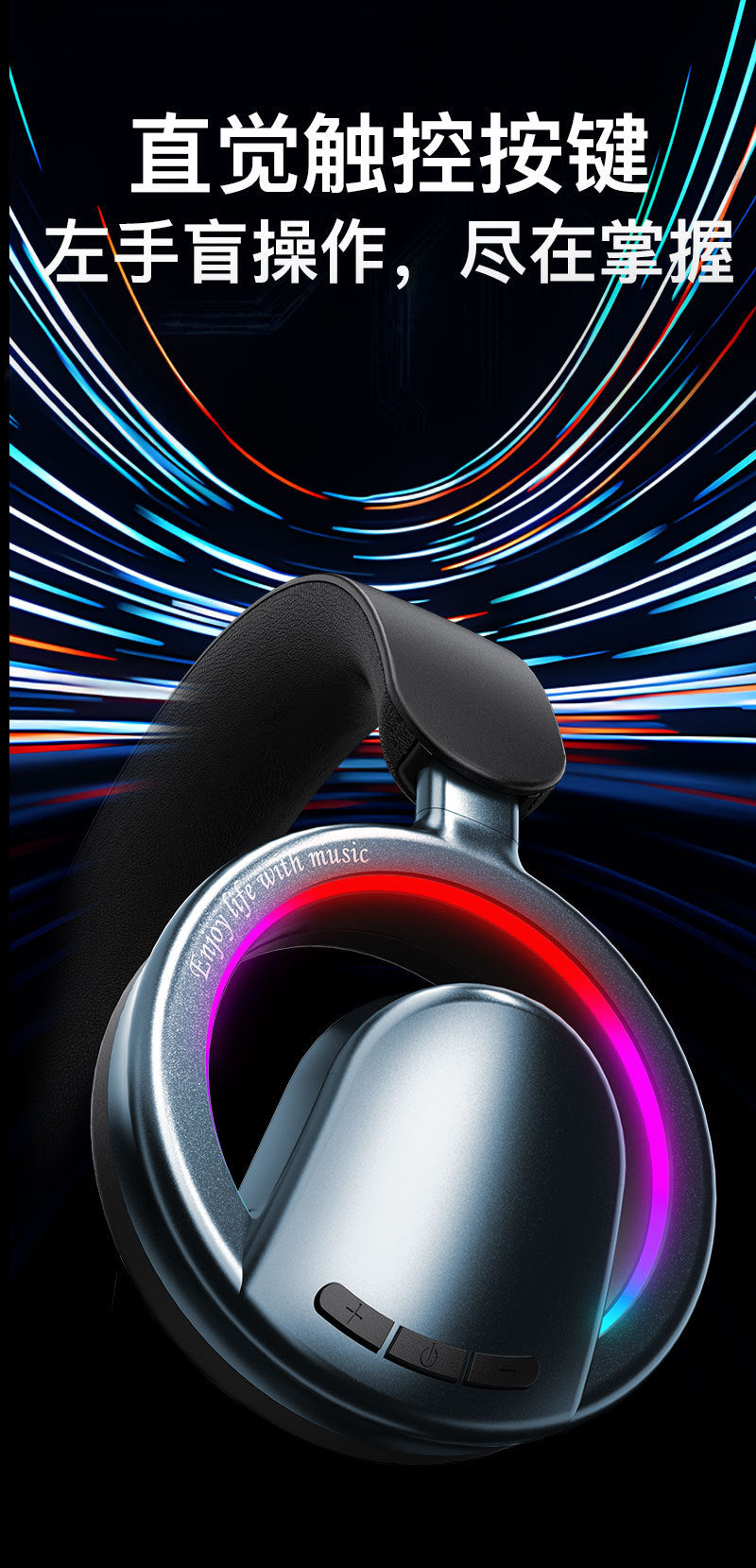 Private Model2025New heavy bass long battery life over-ear headphones ANC Noise-canceling Wireless Bluetooth Earbuds Patent B16