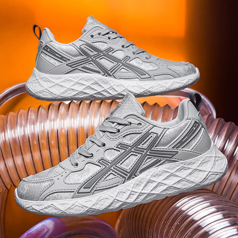 Men's Shoes2025Spring and Summer New Popcorn Soft Bottom Mesh Breathable Sports Shoes Casual Lightweight Shock Absorption Running Shoes