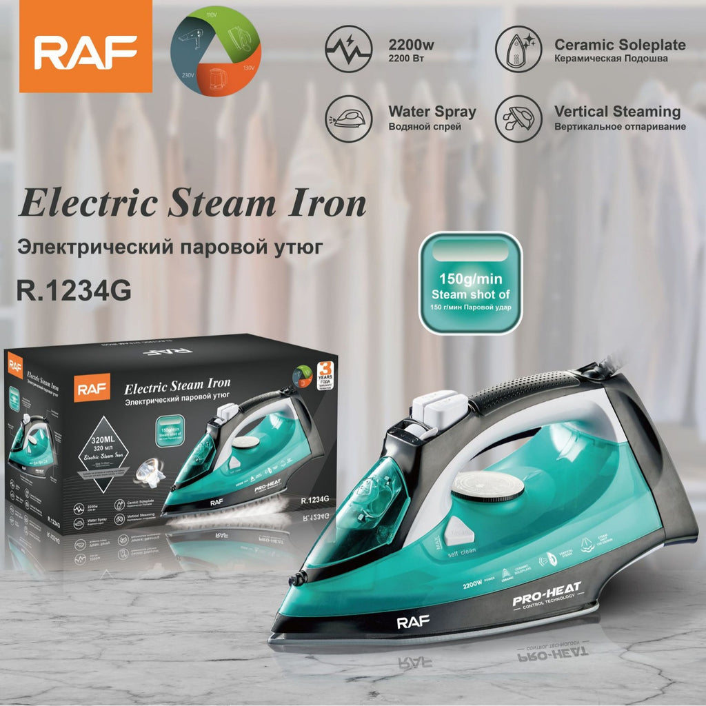 RAF European and American Standard Household Steam Iron Handheld Hanging Corded Electric Iron Dry and Wet Dual-use2200W