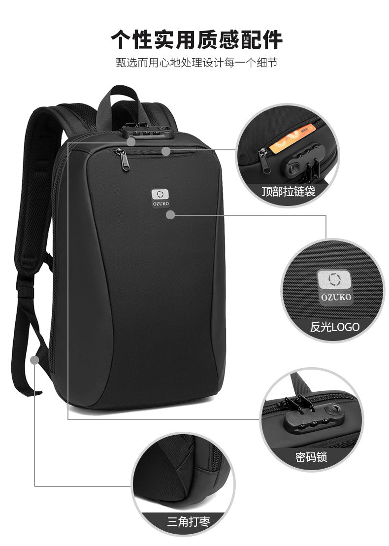 ozuko New Business Backpack Commuting Fashion Student School Bag Casual Waterproof Computer Backpack backpack