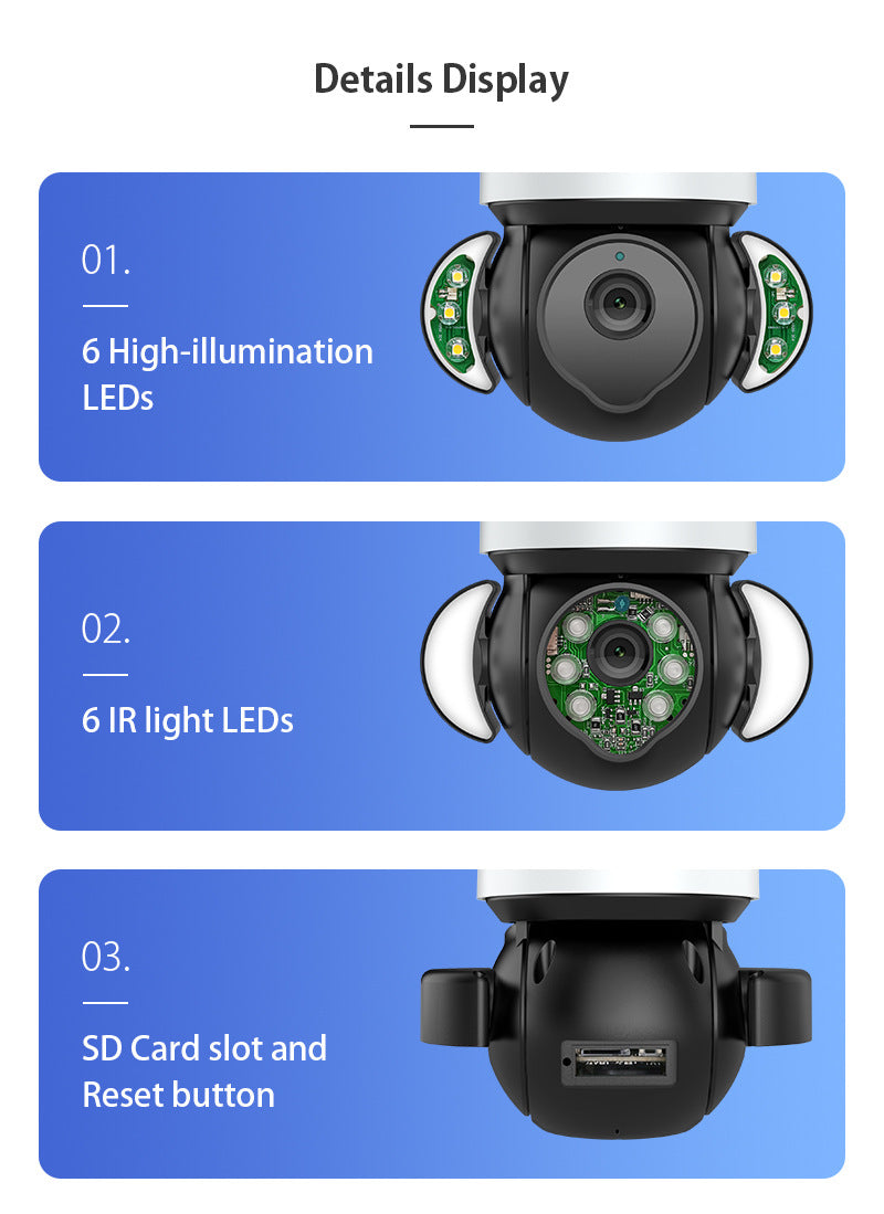 Factory Private Model TUYA Wireless Monitoring WiFi Surveillance Dome Camera HD3MP Graffiti Camera Recorder